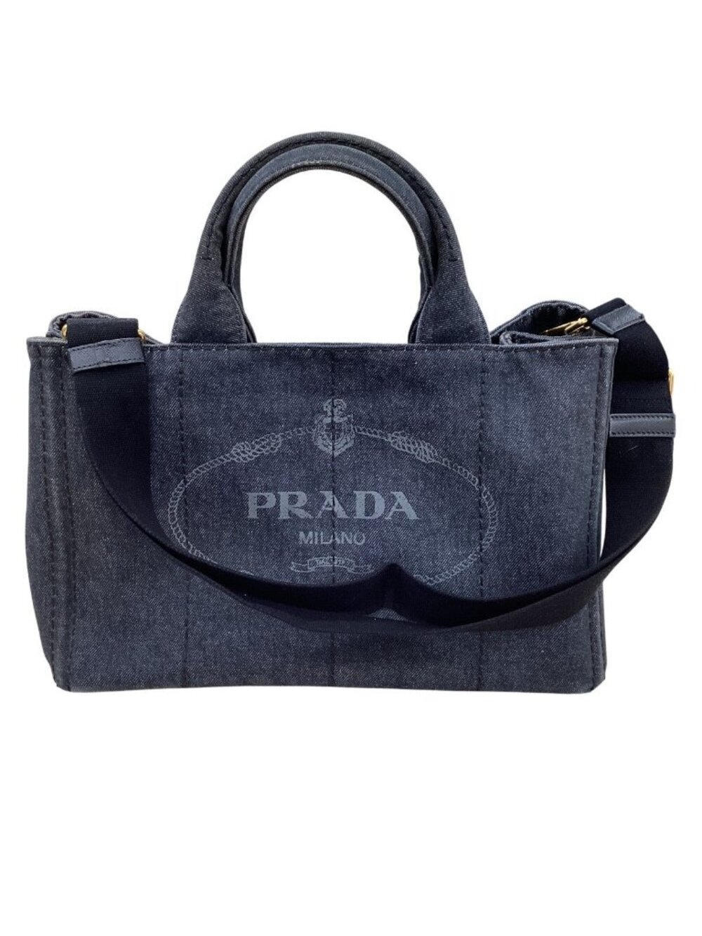 Prada Tote Bag Denim Canapa